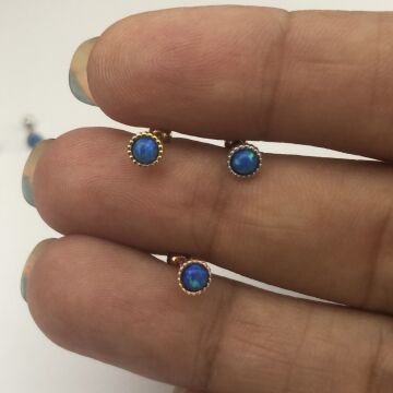 Piercing Küpe Opal Taş