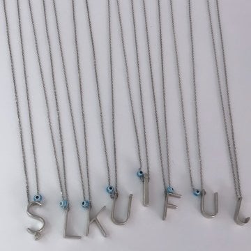 HARF KOLYE NAZARLI (GÜMÜŞRENK)