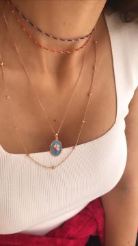 İTALYAN ELMAS KESİM  KOLYE