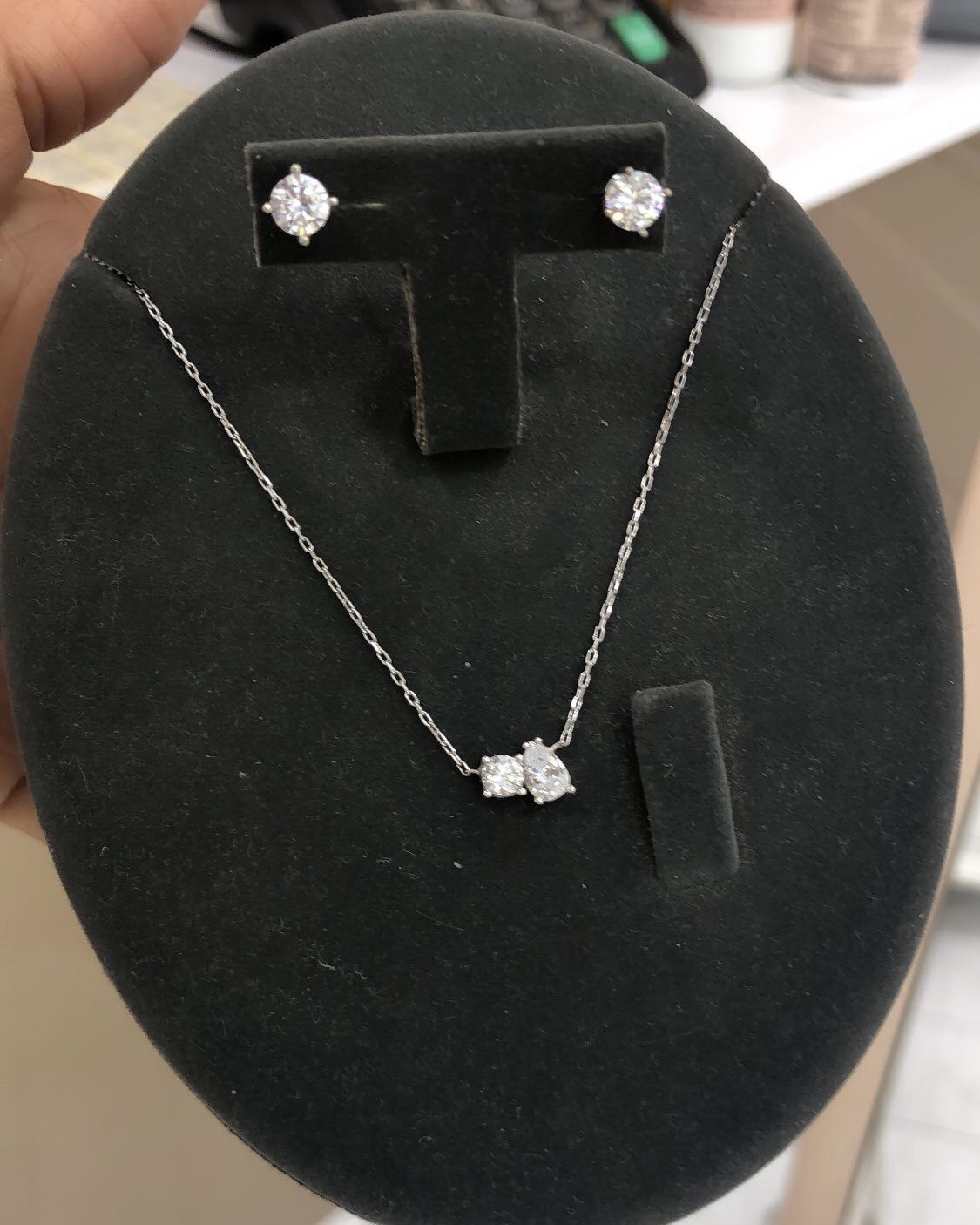 Zirkon Taşlı Küpe Kolye Set