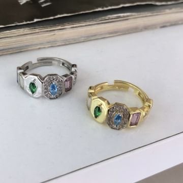 Renkli Taşlı Serçe Yüzük