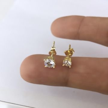 Tek Taş Küpe Gold (Tek)