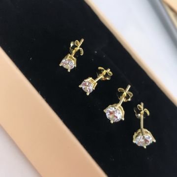 Tek Taş Küpe Gold (Tek)