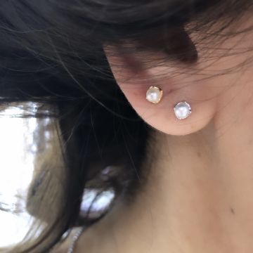 İnci Küpe Minimal (Tek)