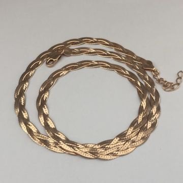 İtalyan Kalın Yassı Örgü Kolye