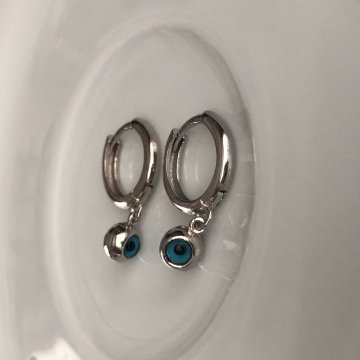 Nazar Boncuklu Halka Küpe (Tek)