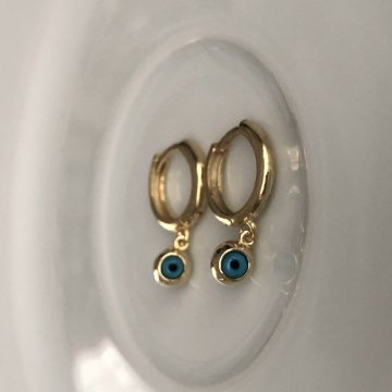 Nazar Boncuklu Halka Küpe (Tek)