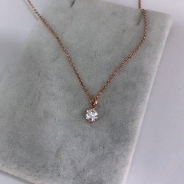 Yuvarlak Taşlı Kolye