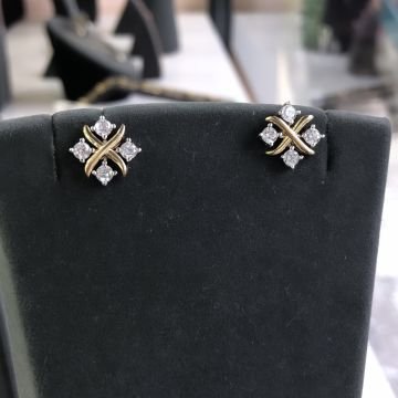 X Küpe Taşlı (Çift)