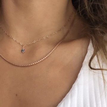 İTALYAN TEK TAŞ KOLYE (MİSTİK TOPAZ)