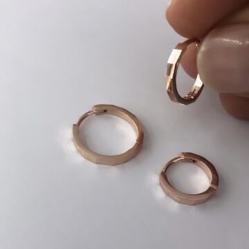 Kesme Halka Küpe  Rose (Tek)