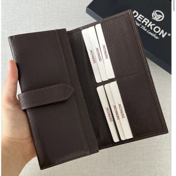 Dıştan Patlı Kibar Hakiki Deri Kahverengi Kadın Cüzdanı