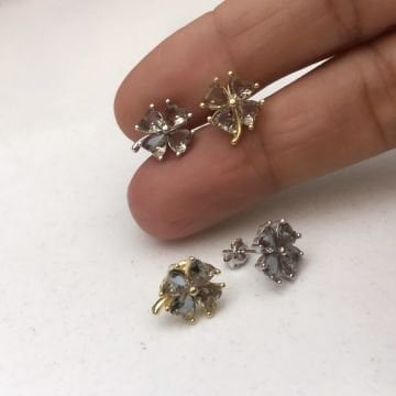 Zultanit Taşlı Yonca Küpe