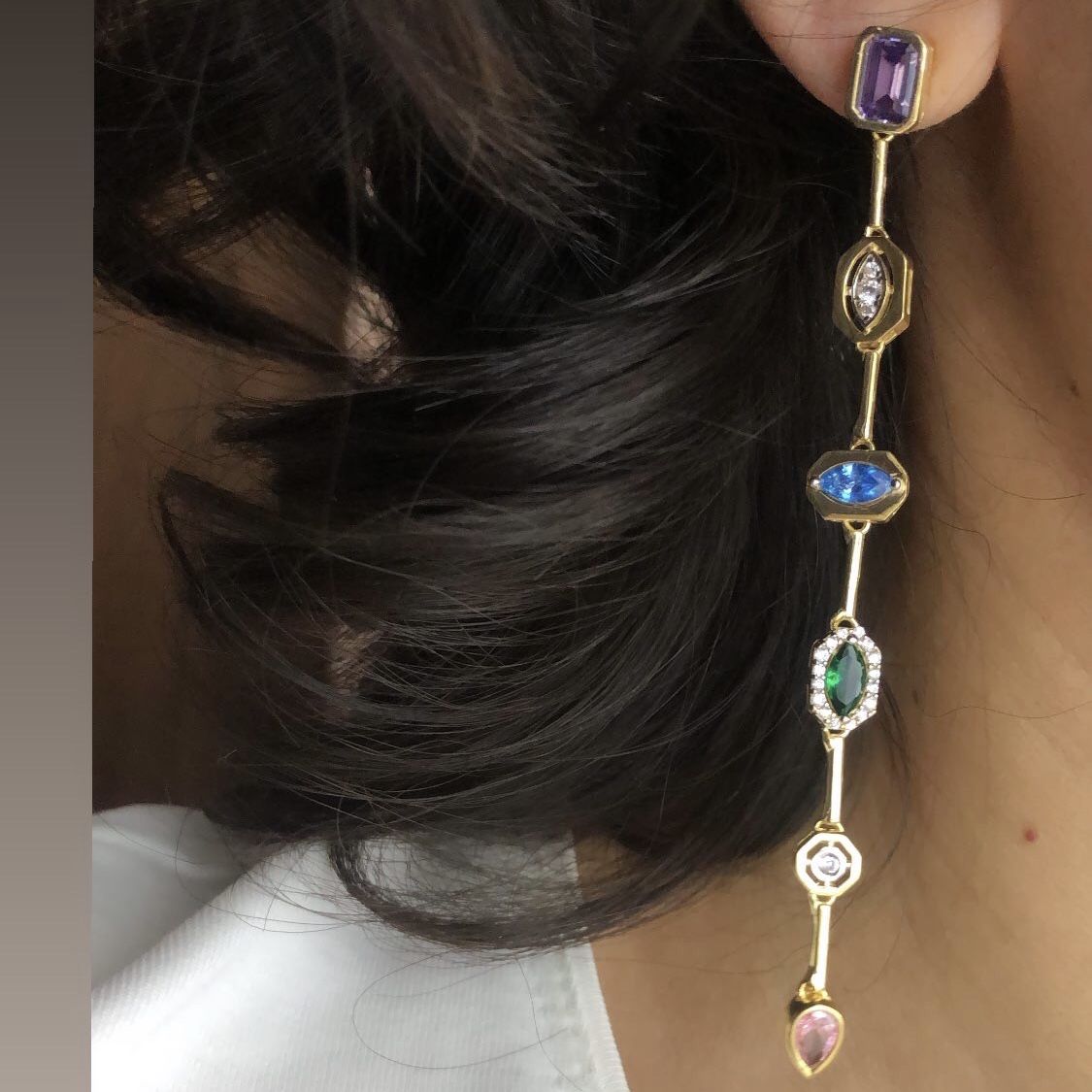 Renkli Taşlı Küpe