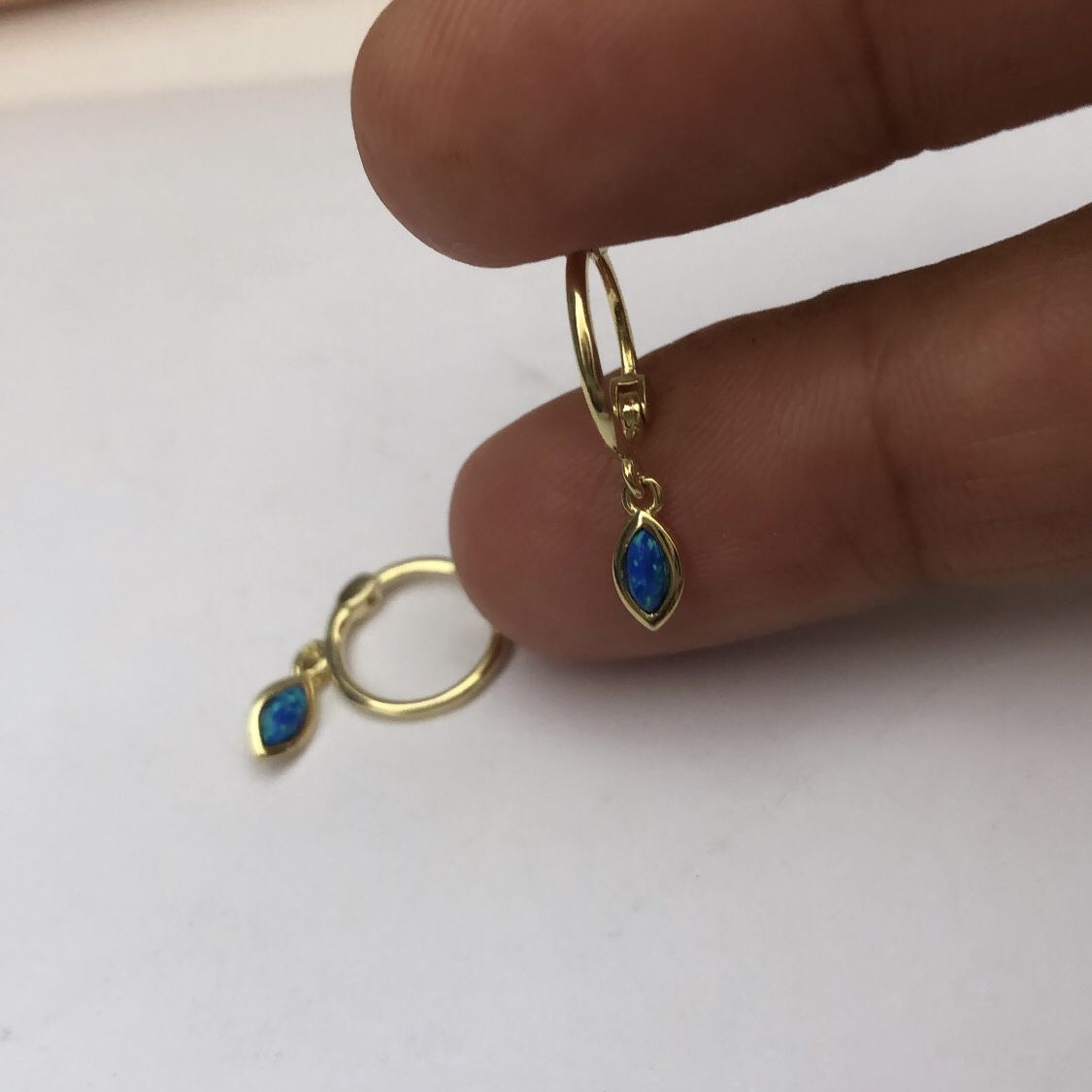Opal Taşlı Küpe