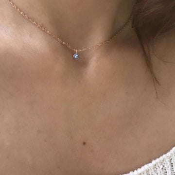 Mineli Nazar Kolye İtalyan Zincir