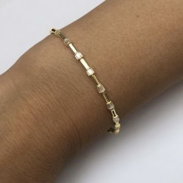 Baget Taşlı Gold Bileklik