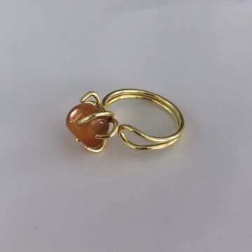 Doğal Taşlı Yüzük Gold