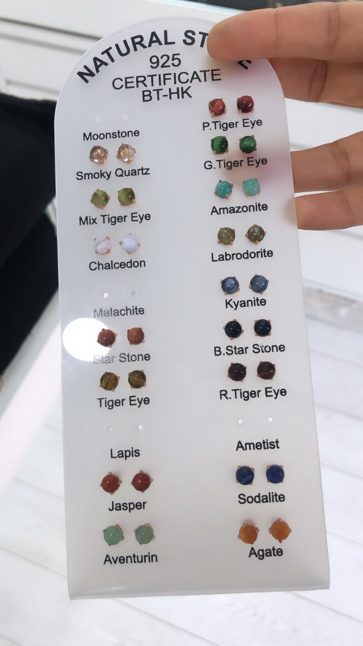 Doğal Taşlı İthal Küpe ÇİFT