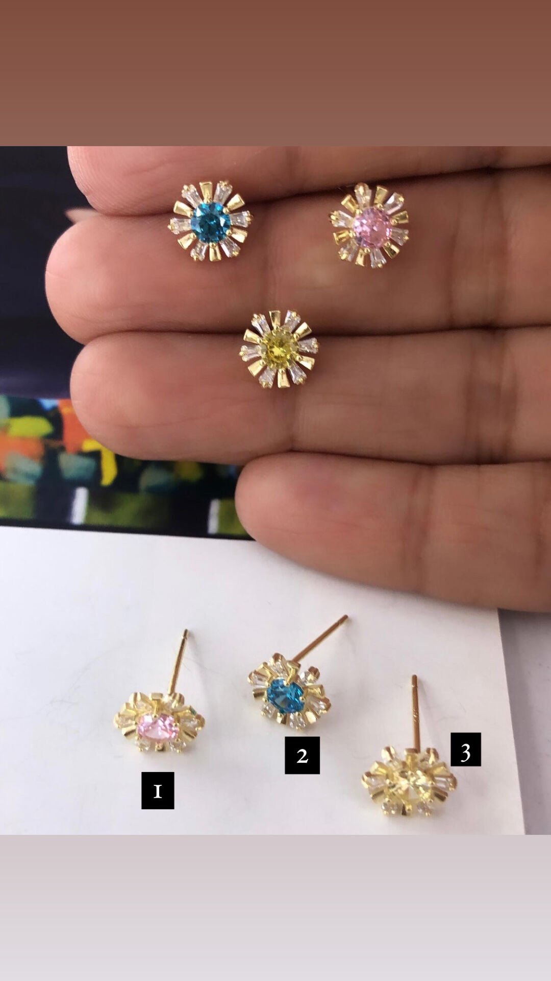 İthal Çiçek Küpe Çift