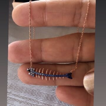 Kılçık Kolye Turkuaz Taşlı