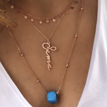 Düz Topçuklu İtalyan Kolye